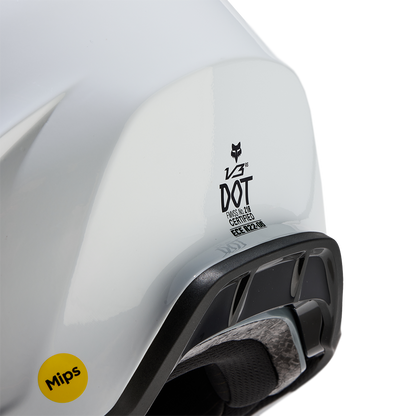 Fox V3 RS Carbon Solid Helmet - DOT/ECE (White)