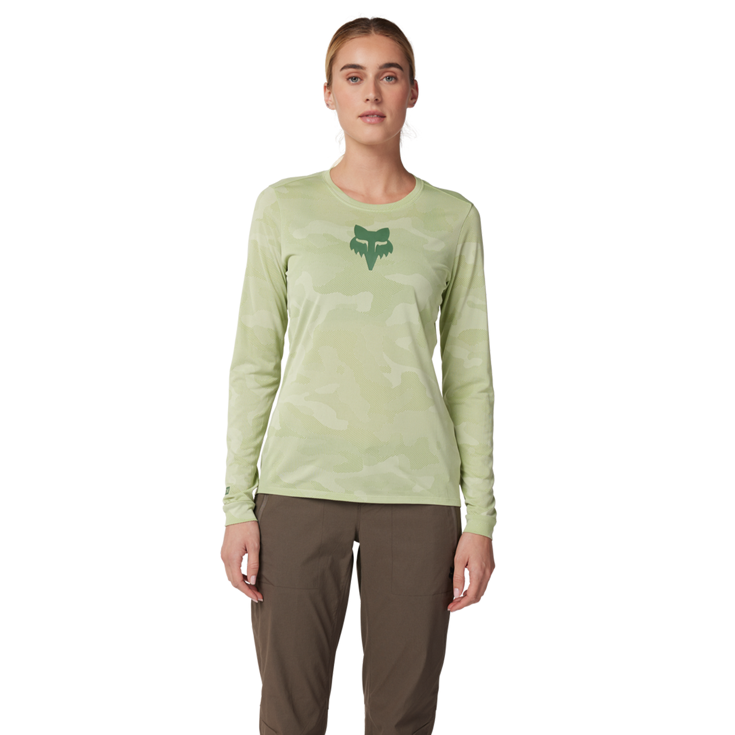 Fox Women's Ranger TruDri LS MTB Jersey (Cactus Green)