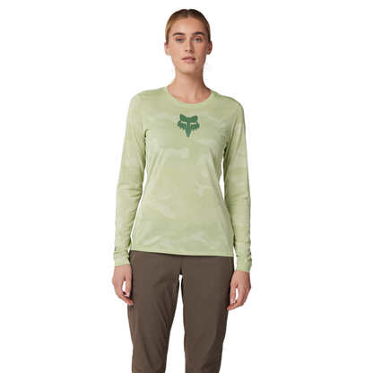 Fox Women's Ranger TruDri LS MTB Jersey (Cactus Green)