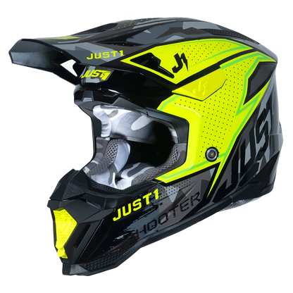 Just 1 J40 Shooter Helmet (Camo Flo Yellow Black) Gloss