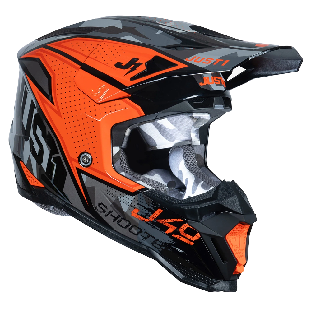 Just 1 J40 Shooter Helmet (Camo Orange Black) Gloss
