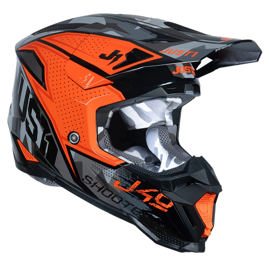 Just 1 J40 Shooter Helmet (Camo Orange Black) Gloss