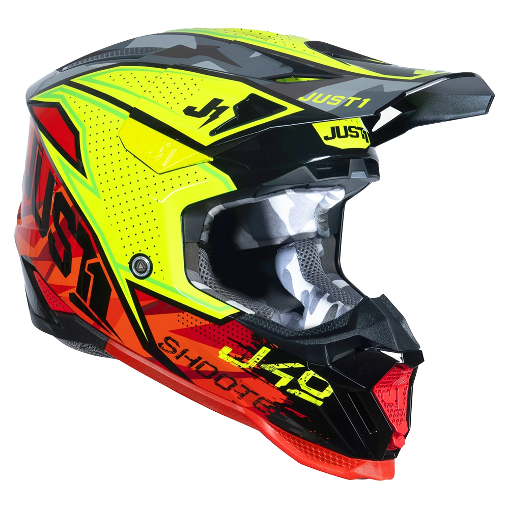 Just 1 J40 Shooter Helmet (Camo Red Black) Gloss