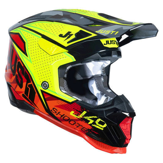 Just 1 J40 Shooter Helmet (Camo Red Black) Gloss