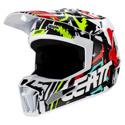 Leatt Moto 3.5 Helmet and 4.5 Goggles (Zebra)