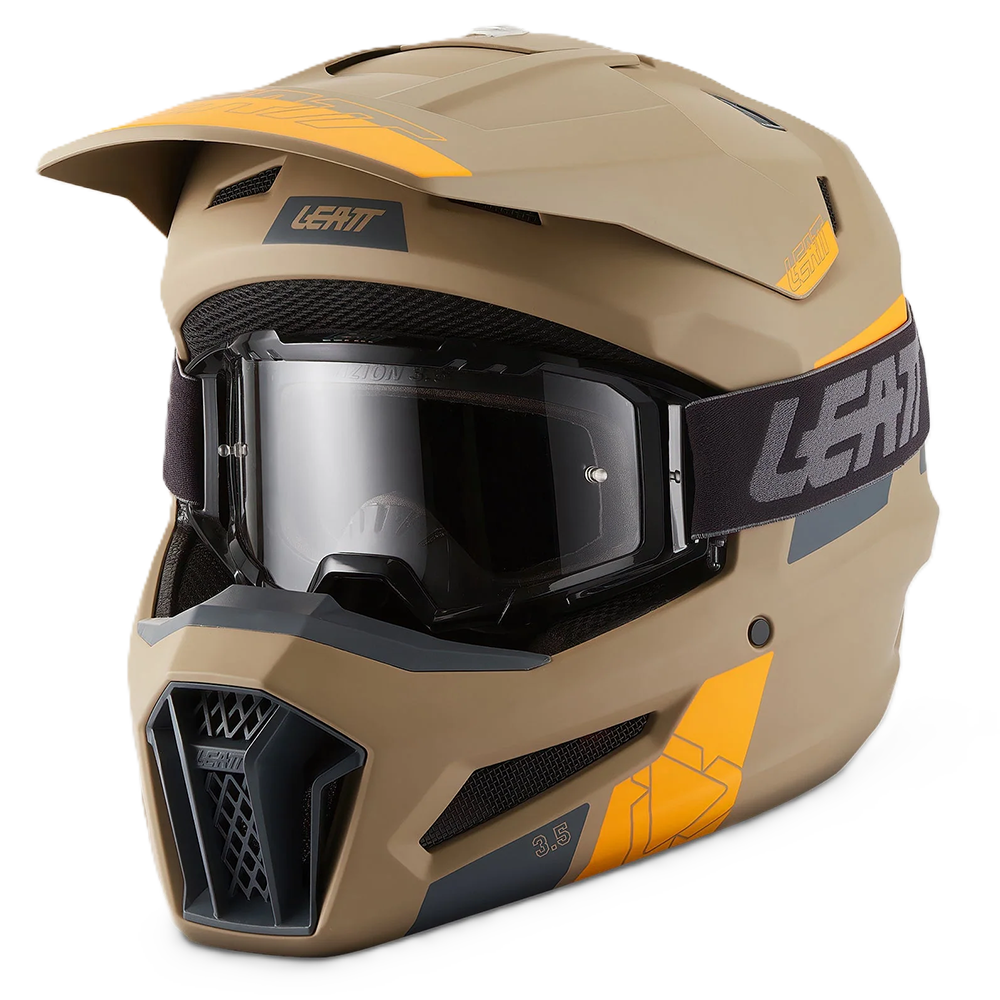 Leatt Moto 3.5 Helmet and 3.5 Goggles (Khaki Brown V27)