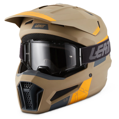 Leatt Moto 3.5 Helmet and 3.5 Goggles (Khaki Brown V27)