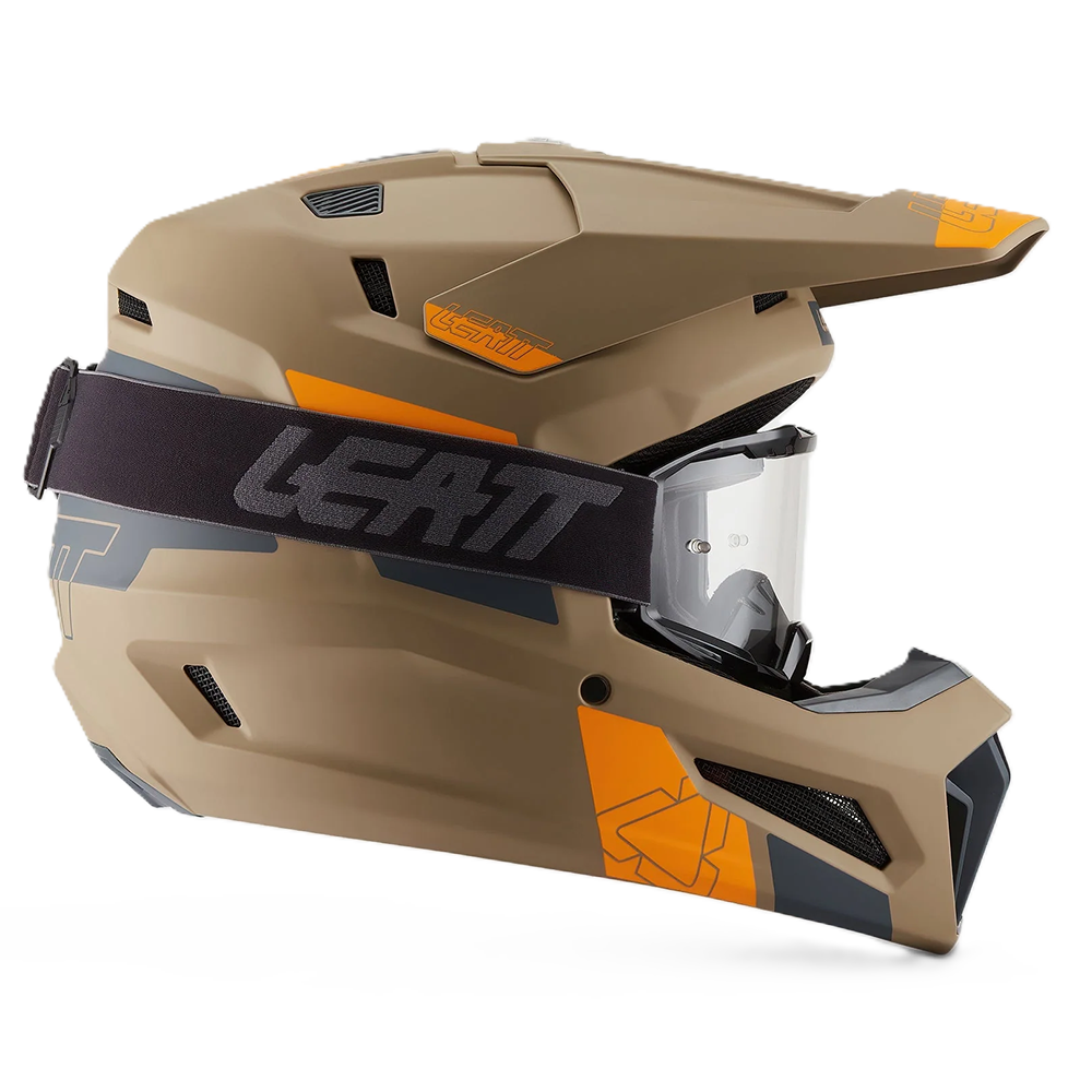 Leatt Moto 3.5 Helmet and 3.5 Goggles (Khaki Brown V27)