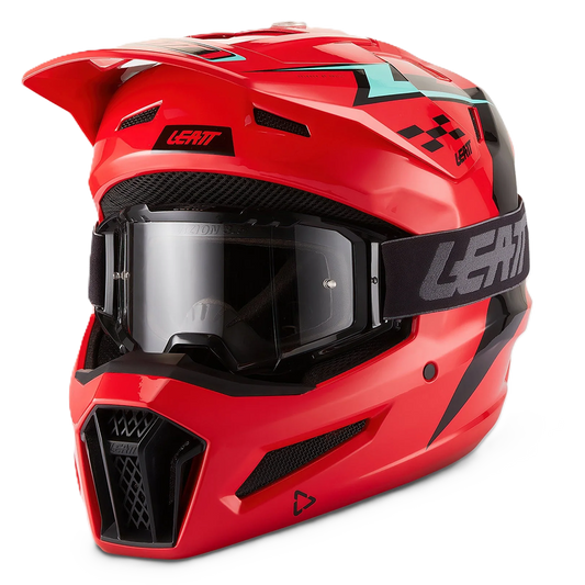 Leatt Moto 3.5 Jr Helmet and 2.5 Goggles (Red V27)