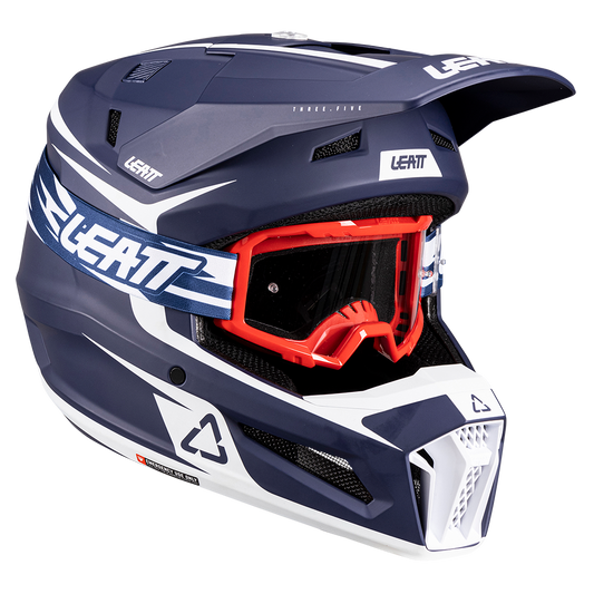 Leatt Moto 3.5 Jr Helmet and 3.5 Goggles (Blue V26)