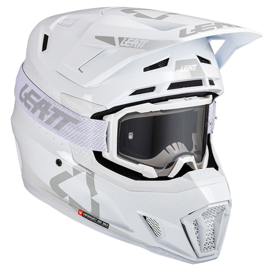 Leatt Moto 7.5 Helmet and 4.5 Goggles ( Gloss  White )