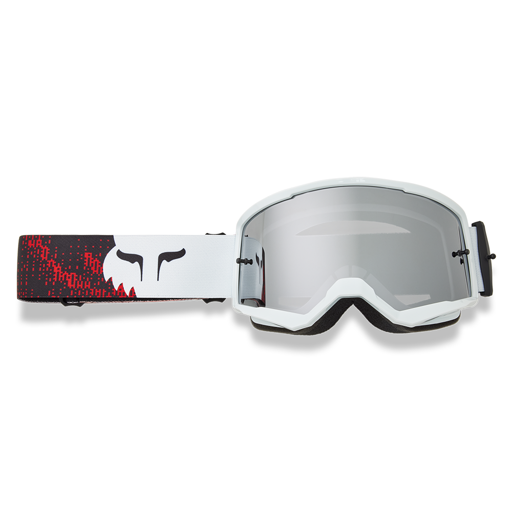 Fox Main Kairos Goggles - Spark Mirror Silver Lens (White-Flo Red)