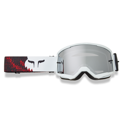 Fox Main Kairos Goggles - Spark Mirror Silver Lens (White-Flo Red)