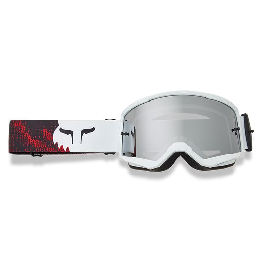 Fox Main Kairos Goggles - Spark Mirror Silver Lens (White-Flo Red)
