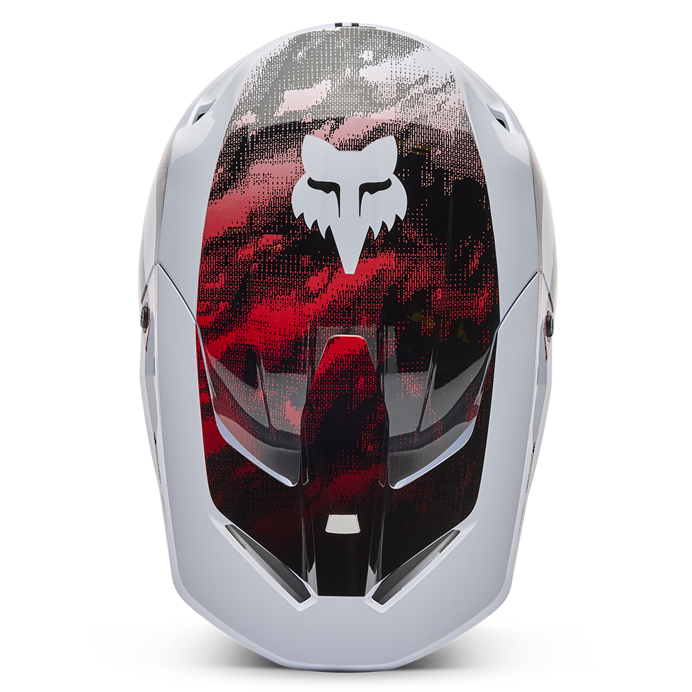 Fox V1 Kairos Helmet - (White Flo Red)