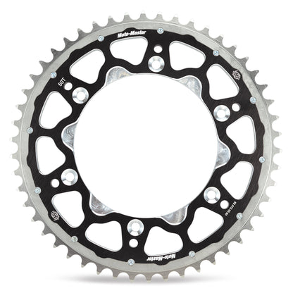 Moto-Master Fusion Dual Ring Rear Sprocket - 52T (Black/Silver)