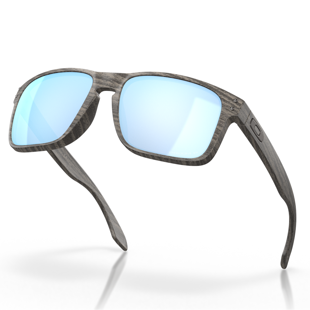 Oakley Holbrook Sunglasses - Prizm Deep Water Polarized Lenses (Woodgrain Frame)