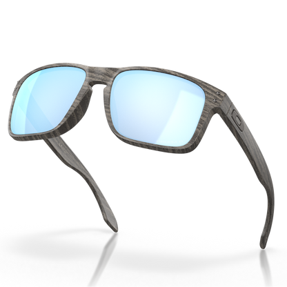 Oakley Holbrook Sunglasses - Prizm Deep Water Polarized Lenses (Woodgrain Frame)
