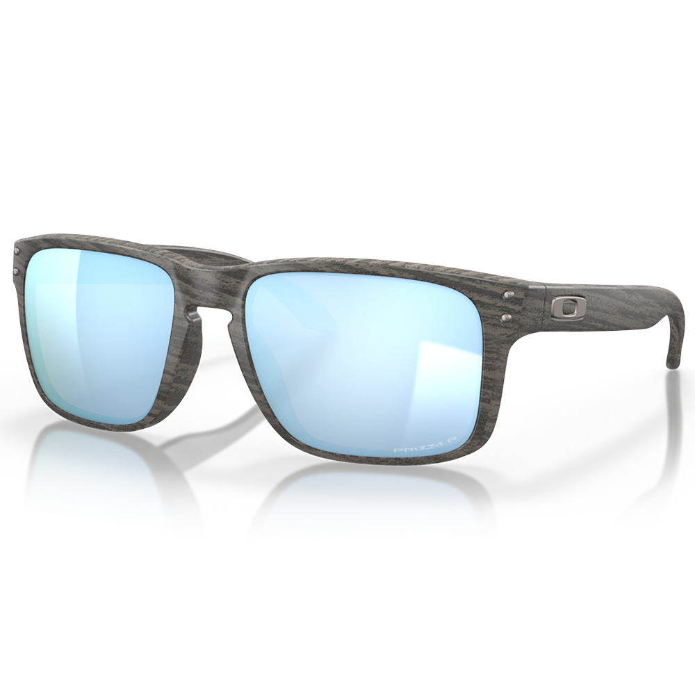 Oakley Holbrook Sunglasses - Prizm Deep Water Polarized Lenses (Woodgrain Frame)