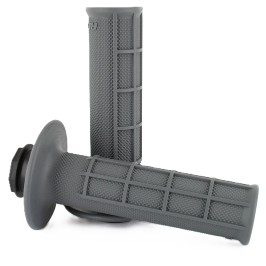 Renthal Lock-On 1/2 Waffle MX Grips - Medium Compound (Grey)
