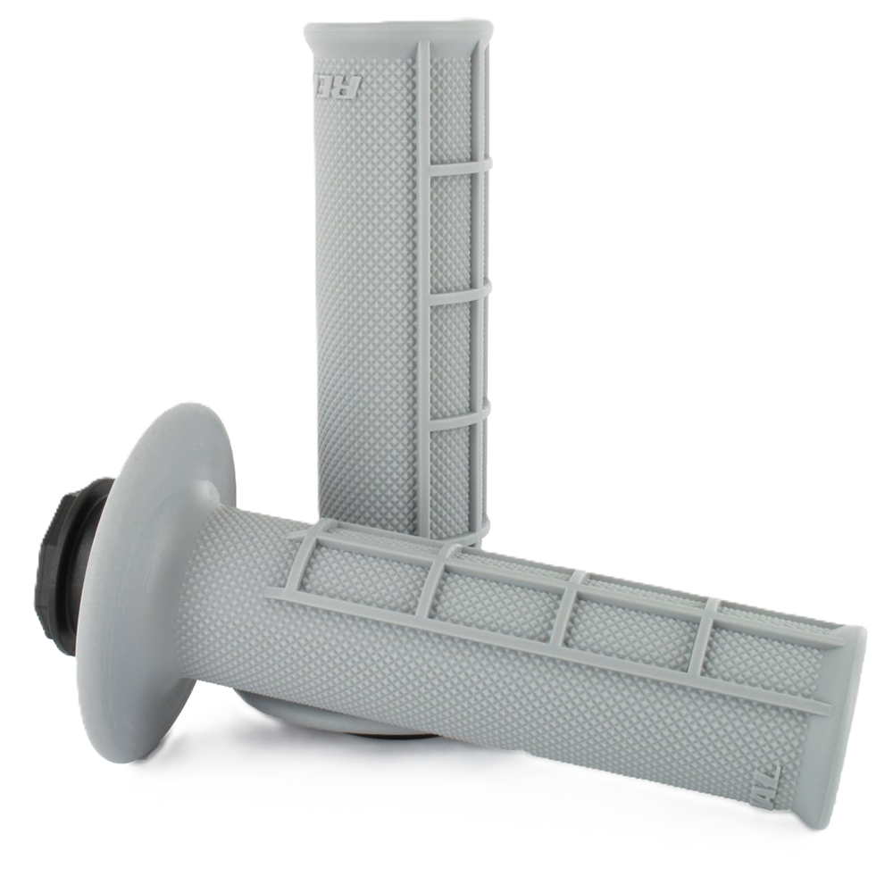 Renthal Lock-On 1/2 Waffle MX Grips - Soft Compound (Light Grey)