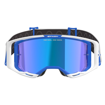 Alpinestars Vision 8 Goggles - Blue/White (Mirror Blue Lens)