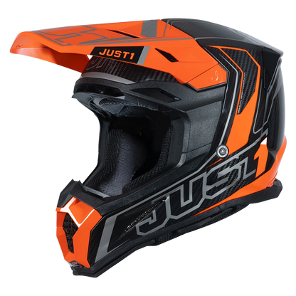 Just 1 J22 Frontier Carbon Helmet (Fluo Orange) includes Just 1 Nerve Goggles