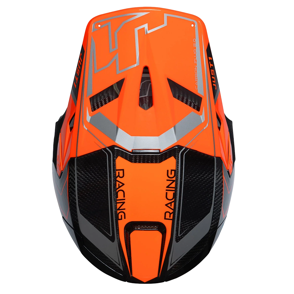 Just 1 J22 Frontier Carbon Helmet (Fluo Orange) includes Just 1 Nerve Goggles