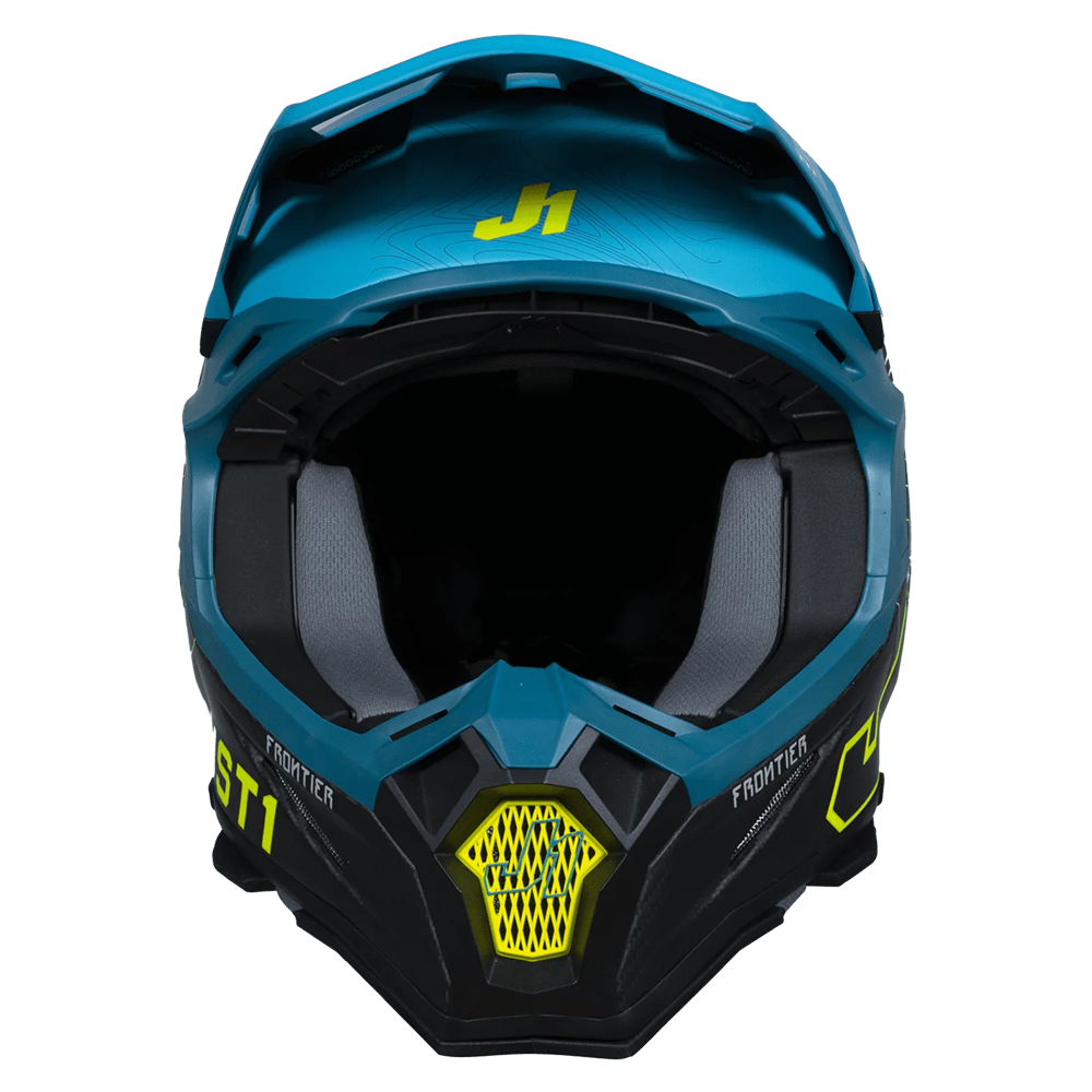 Just 1 J22 Frontier Carbon Helmet (Fluo Yellow Blue) includes Just 1 Nerve Goggles