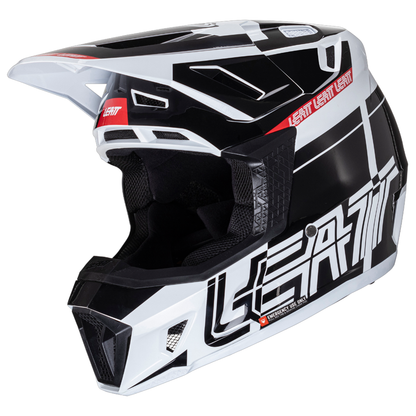 Leatt Moto 7.5 V24 Helmet and 4.5 Goggles (Black/White)