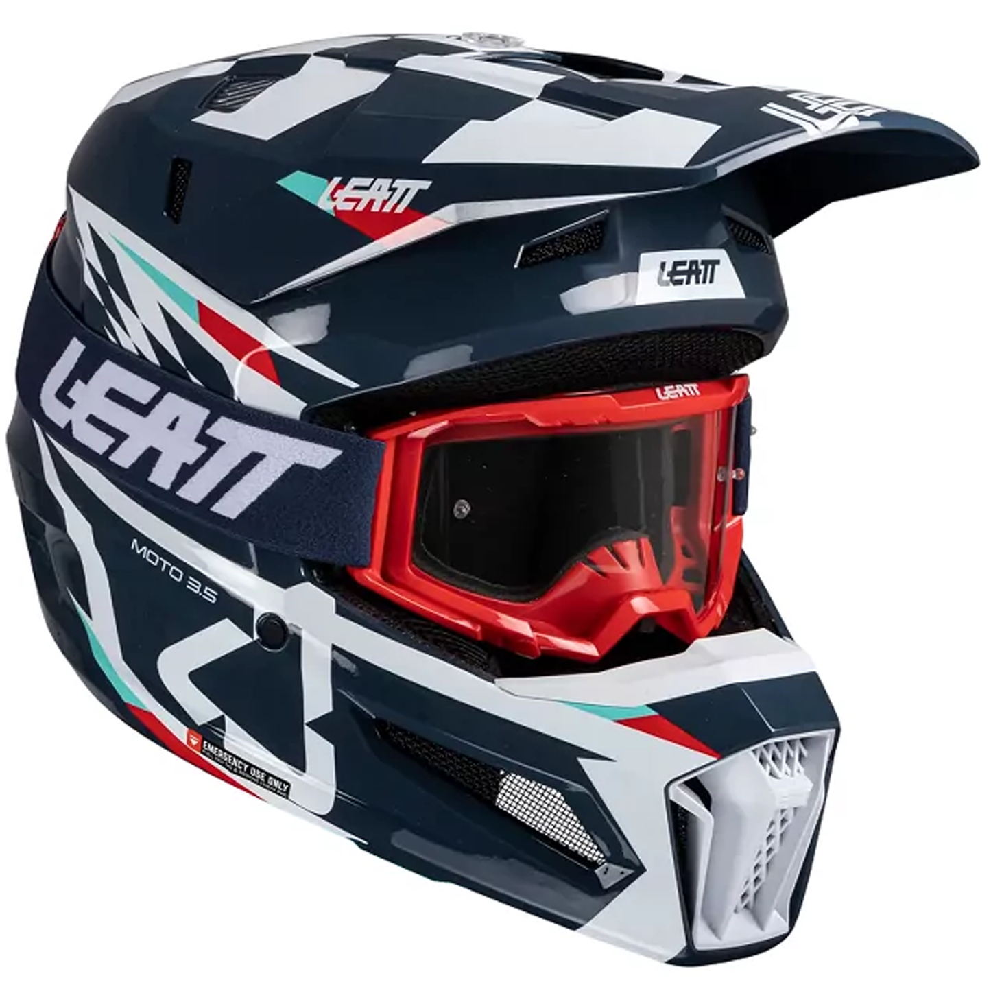 Leatt Moto 3.5 Helmet and 4.5 Goggles (Blue)