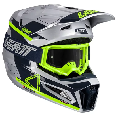 Leatt Moto 3.5 Helmet and 4.5 Goggles (Steel)