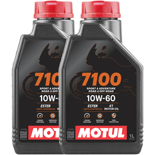 *Multi-Pack* 2 x Motul 7100 4T 10W-60 Road/Off-road Motor Oil (1 Litre)