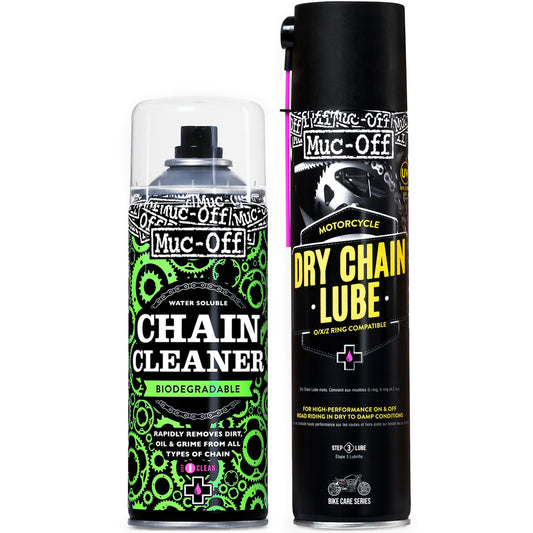 *Combo Pack* Muc-Off Bio Chain Cleaner (400ml) + Dry Chain Lube (400ml)