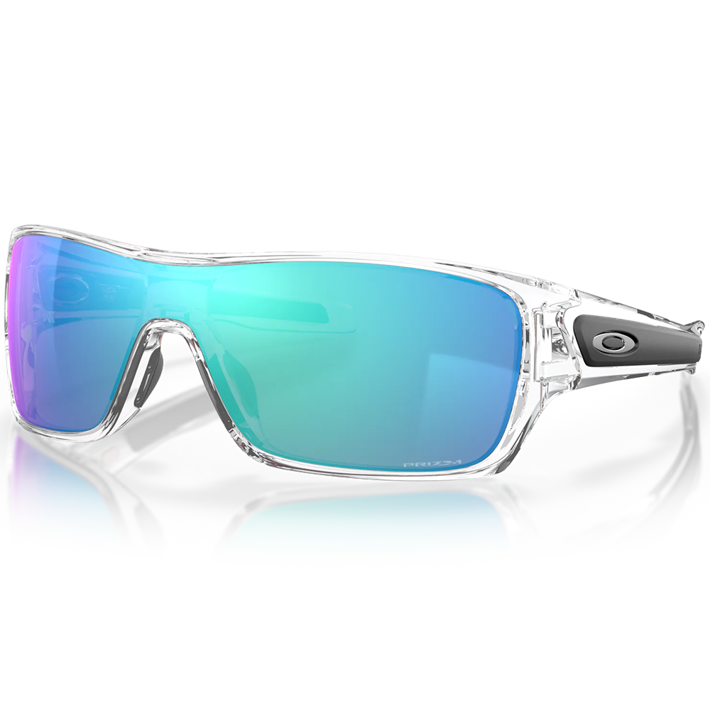 Oakley Turbine Rotor Sunglasses - Prizm Sapphire Lenses (Polished Clear Frame)