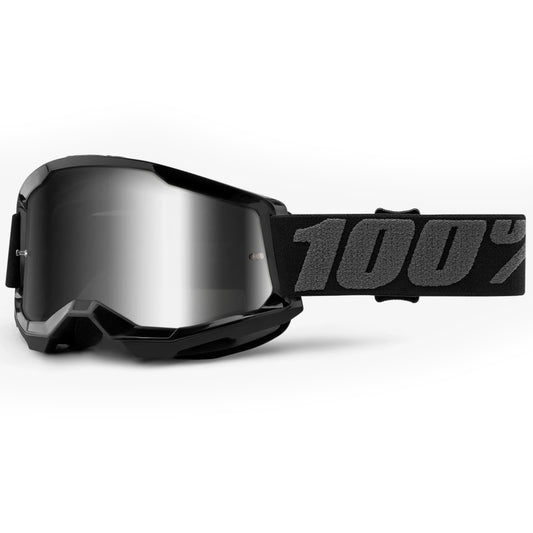 100% Strata 2 Goggles - Black (Mirror Silver Lens)