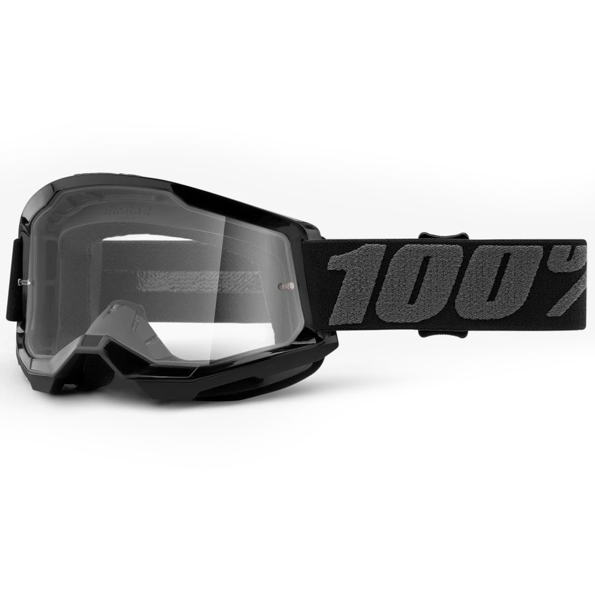 100% Strata 2 Goggles - Black (Mirror Silver Lens)