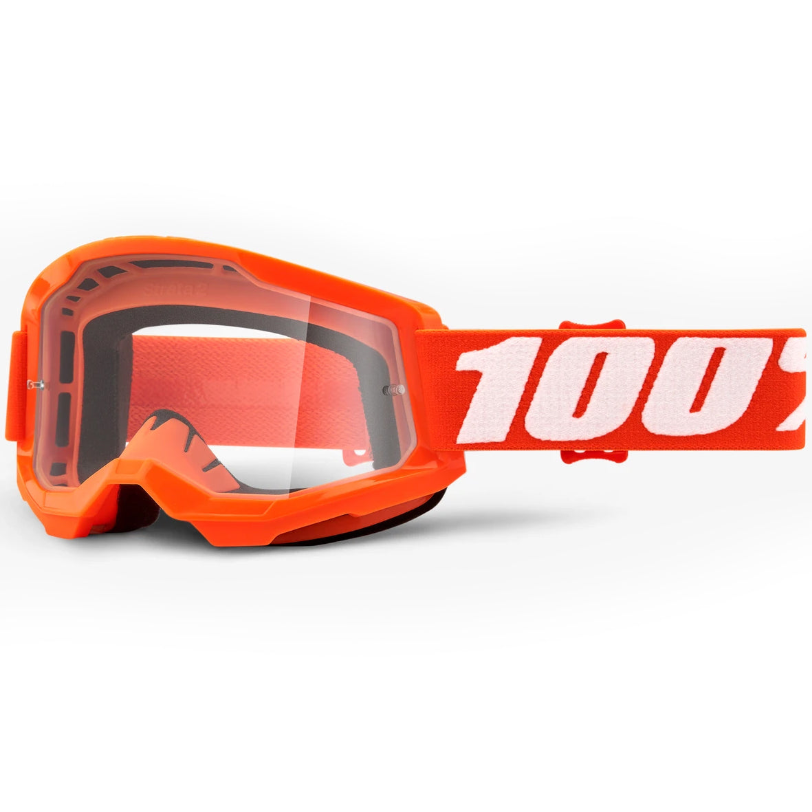 100% Strata 2 Goggles - Neon Orange (Mirror Gold Lens)