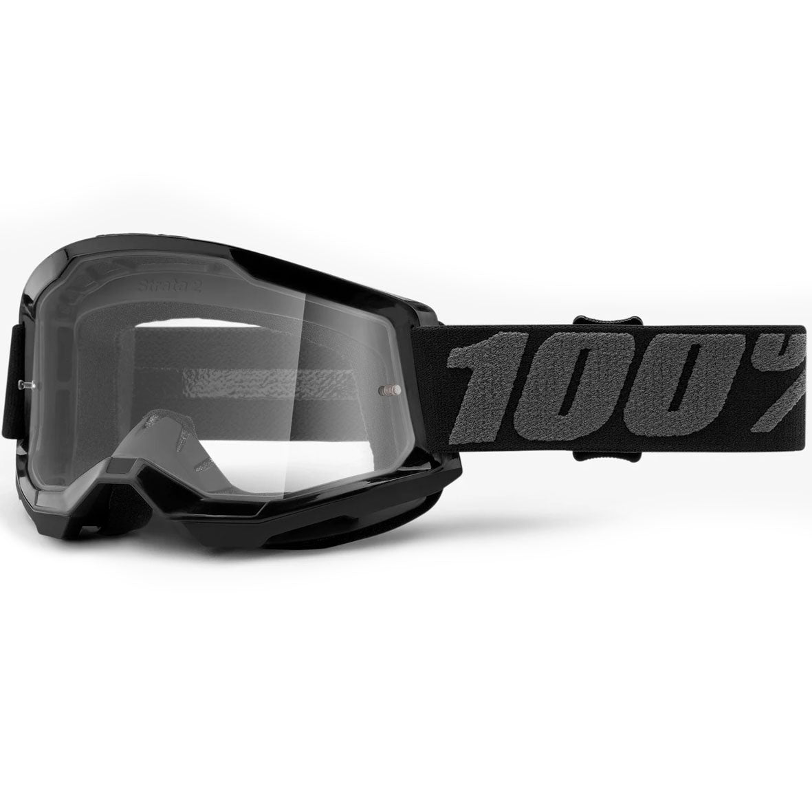 100% Strata 2 Goggles - Black (Clear Lens)