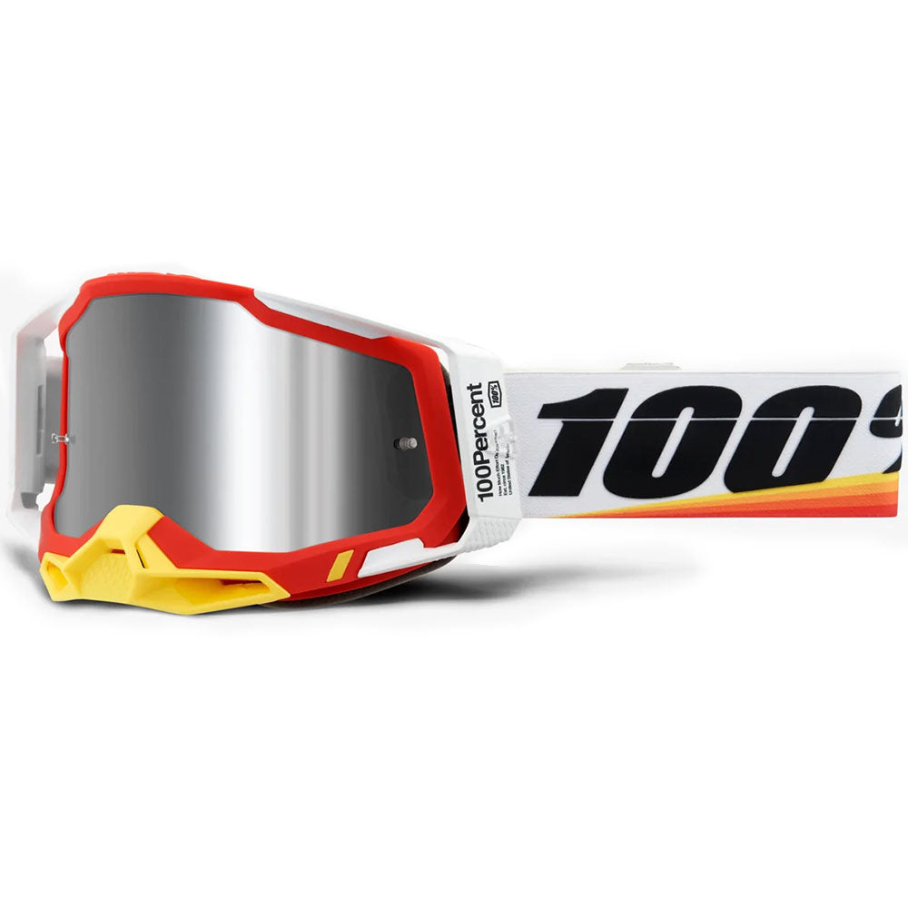 100% Racecraft 2 Goggles - Arsham Red (Mirror Silver Flash Lens)