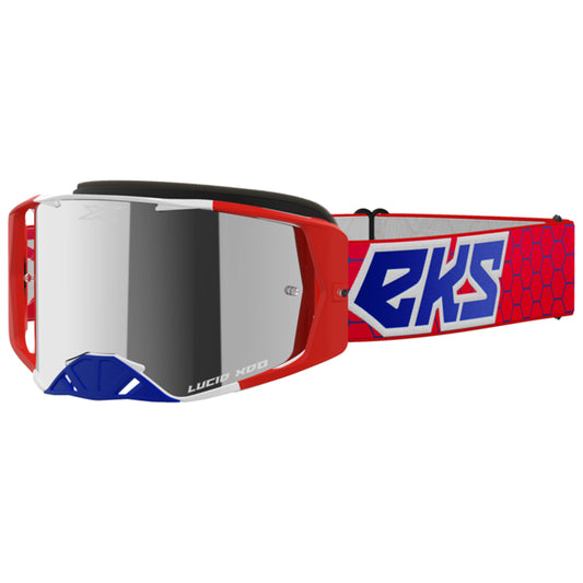 EKS Lucid Goggle - Red/White/Blue (Mirror Silver Lens)