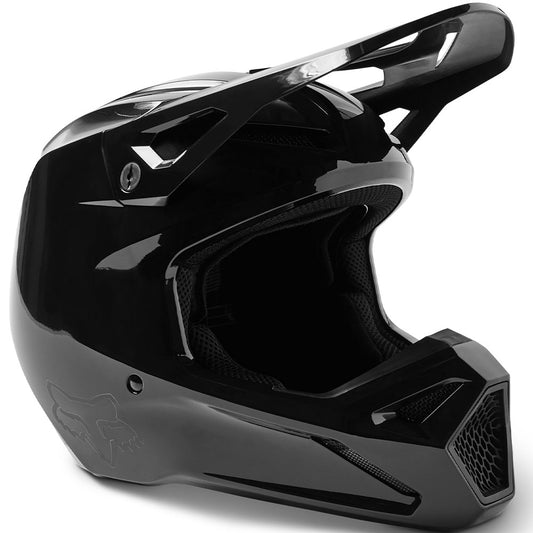 Fox V1 Solid Helmet - DOT/ECE (Black Gloss)