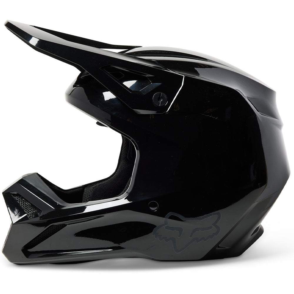 Fox V1 Solid Helmet - DOT/ECE (Black Gloss)