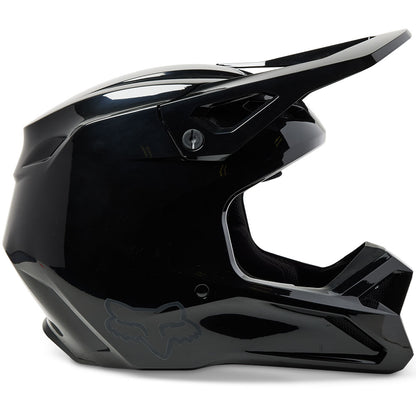 Fox V1 Solid Helmet - DOT/ECE (Black Gloss)