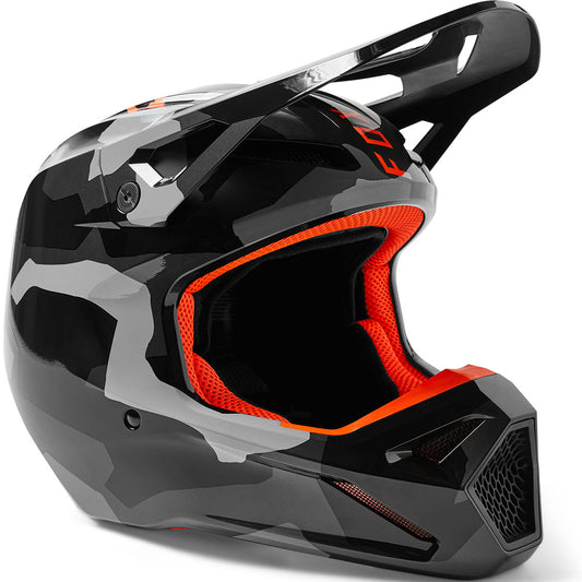 Fox Youth V1 Bnkr Helmet - DOT/ECE (Grey Camo)