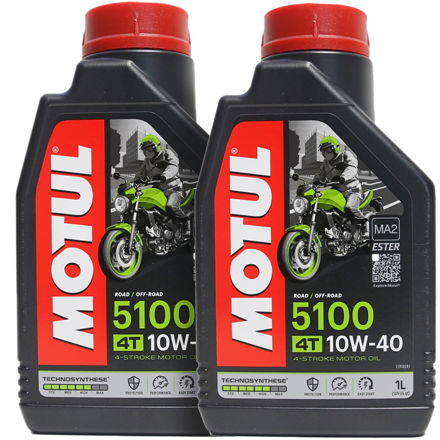 *Multi-Pack* 2 x Motul 5100 4T 10W-40 Road/Off-road Motor Oil (1 Litre)