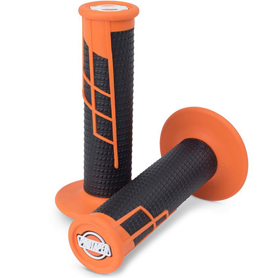 Protaper Clamp-on Half-Waffle Grips (Orange/Black)