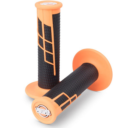 Protaper Clamp-on Half Waffle Grips (Neon Orange/Black)